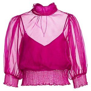 Brand new with tags Cinq a Sept Cleo silk organza blouse